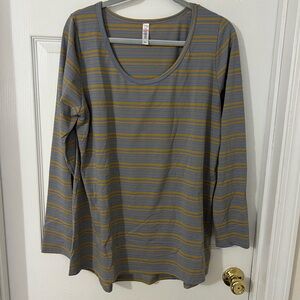 LuLaRoe Lynnae Striped Long Sleeve Top